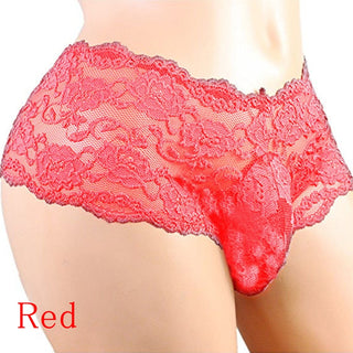 Sexy Panties Plus Size Lace Sissy Men&#39;s Underwear Sexy Lingerie Male Breathable Jockstrap Briefs G-String Thongs Porno Underpant