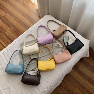 Fashion Design Women Small  Handbags Soft PU Leather Ladies Armpit Shoulder Bags Vintage Simple Girls Clutch Purse Tote