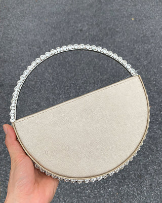 Luxury Colored Diamond Half Moon Women Purses and Handbags Evening Bag Serpentine Designer Party Clutch Bag Chic Wedding Bag