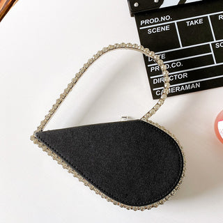 Luxury Colored Diamond Half Moon Women Purses and Handbags Evening Bag Serpentine Designer Party Clutch Bag Chic Wedding Bag