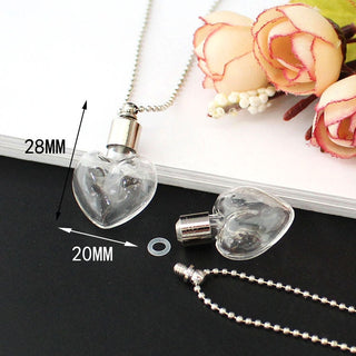 2PCS Glass Locket Urn Jewelry Cremation Jewelry Urn Necklace for Ashes Fillable vials Necklaces Blood Vial Necklace