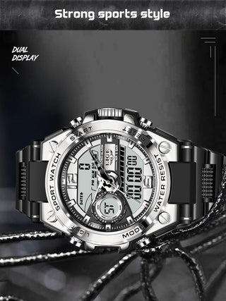 LIGE Digital Men Military Watch 50m Waterproof Wristwatch LED Quartz Clock Sport Watch Male Big Watches Men Relogios Masculino ALODIA STORE