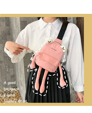 Personality Girl Small Bag Cartoon Cute Frog Bag Casual Messenger Bag Chest Bag Unisex Shoulder Crossbody Bag Nylon Women Bag