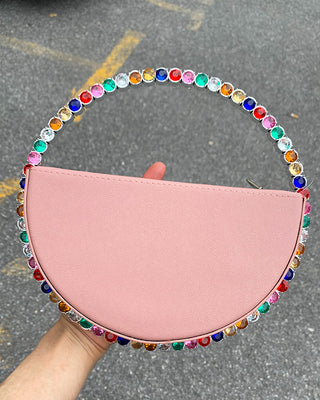 Luxury Colored Diamond Half Moon Women Purses and Handbags Evening Bag Serpentine Designer Party Clutch Bag Chic Wedding Bag