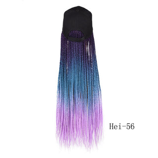 Box Braids Baseball Cap Wig 24inch Long Synthetic Braid Wigs Hat with Braiding Hair Extensions For Black Women Adjustable Size