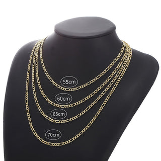 Fashion New Figaro Chain Necklace For Men Punk Silver Color Stainless Steel Long Necklace Men Hip Hop Jewelry Gift ALODIA STORE