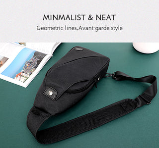 TINYAT Sling bag For 7.9 pad Black Casual Functional Men Chest Bag Pack dual earphone jack Men Shoulder Messenger Bags Pack Bag