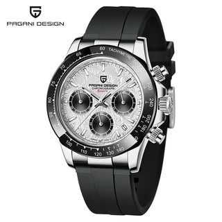 PAGANI DESIGN Top Brand New Rubber Strap Chronograph Watch Men Quartz Wristwatch Luxury Sapphire Glass Sports Watch Men Relogio