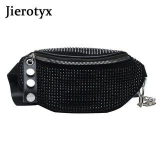 JIEROTYX Fashion Rhinestones Women waist bag