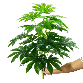 Plantes falses de 75 cm i 24 forquilles, branca d'arbre de monstera artificial gran, fulla de tortuga falsa de palmera tropical de plàstic per a la decoració de l'habitació del jardí de la llar