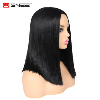 Wignee Straight Short Hair Synthetic Wigs For Women Heat Resistant Ombre Daily Soft Hair Glueless Daily Fiber Wigs Red Hair