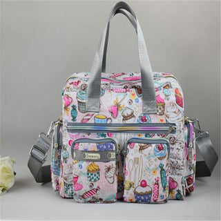 Ladies LargeCapacity Waterproof Tote Bag Flower