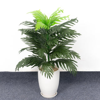 Palmera tropical de 90 cm, plantes artificials grans, fulles de palmera de seda monstera, gran cocoter sense test per a la decoració del jardí de la llar