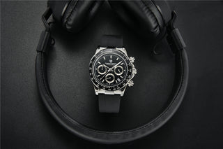 PAGANI DESIGN Top Brand New Rubber Strap Chronograph Watch Men Quartz Wristwatch Luxury Sapphire Glass Sports Watch Men Relogio