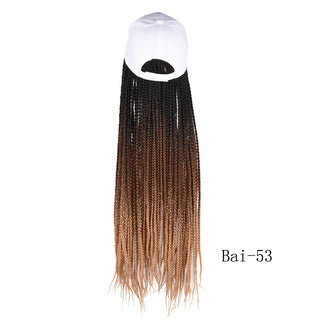 Box Braids Baseball Cap Wig 24inch Long Synthetic Braid Wigs Hat with Braiding Hair Extensions For Black Women Adjustable Size