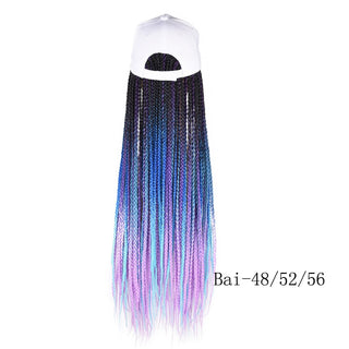 Box Braids Baseball Cap Wig 24inch Long Synthetic Braid Wigs Hat with Braiding Hair Extensions For Black Women Adjustable Size