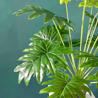 Plantes falses de 75 cm i 24 forquilles, branca d'arbre de monstera artificial gran, fulla de tortuga falsa de palmera tropical de plàstic per a la decoració de l'habitació del jardí de la llar