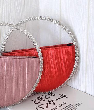 Luxury Colored Diamond Half Moon Women Purses and Handbags Evening Bag Serpentine Designer Party Clutch Bag Chic Wedding Bag