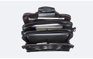 Large Men Leather Handbgs Male Genuine Leather Business Travel Brifcases Bag Men&#39;s 15.6 Inch Laptop Shoulder Bag Business A4 Bag