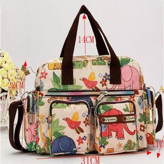 Ladies LargeCapacity Waterproof Tote Bag Flower