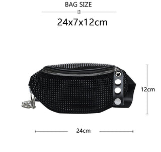 JIEROTYX Fashion Rhinestones Women waist bag