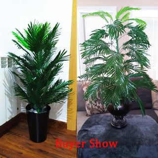 Palmera tropical de 90 cm, plantes artificials grans, fulles de palmera de seda monstera, gran cocoter sense test per a la decoració del jardí de la llar