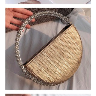 Luxury Colored Diamond Half Moon Women Purses and Handbags Evening Bag Serpentine Designer Party Clutch Bag Chic Wedding Bag