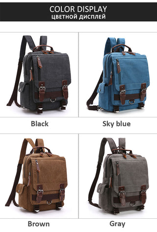 Scione Small Canvas Backpack Men Travel Back Pack Multifunctional Shoulder Bag Women Laptop Rucksack School Bags Female Daypack