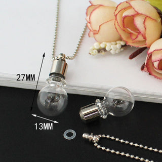 2PCS Glass Locket Urn Jewelry Cremation Jewelry Urn Necklace for Ashes Fillable vials Necklaces Blood Vial Necklace