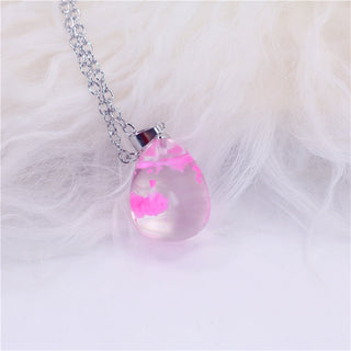 Chic Transparent Resin Rould Ball Moon Pendant Necklace Women Blue Sky White Cloud Chain Necklace Fashion Jewelry Gifts for Girl