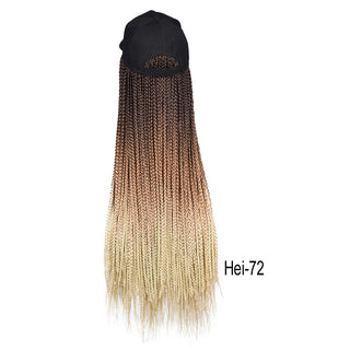 Box Braids Baseball Cap Wig 24inch Long Synthetic Braid Wigs Hat with Braiding Hair Extensions For Black Women Adjustable Size