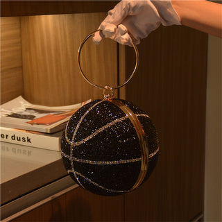 Luxury Basketball Diamond Party Evening Bag Purses and Handbag for Women Ball Shape Shoulder Bag Clutch Designer Crossbody Bag