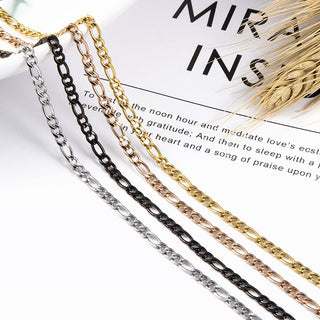 Fashion New Figaro Chain Necklace For Men Punk Silver Color Stainless Steel Long Necklace Men Hip Hop Jewelry Gift ALODIA STORE