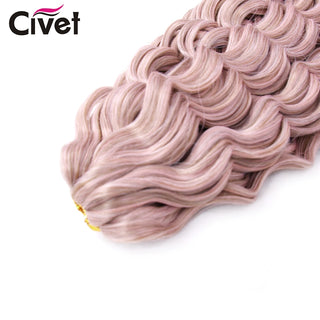 Pell sintètic Ariel Curl Water Weave Passion Twist Trenes de ganxet Extensions de cabell Ombre Blonde Pink Trend Hair Per a dones