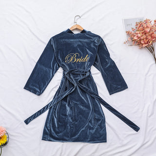 Women Sexy Bride Wedding Robe Sleepwear Velvet Intimate Lingerie women sexy