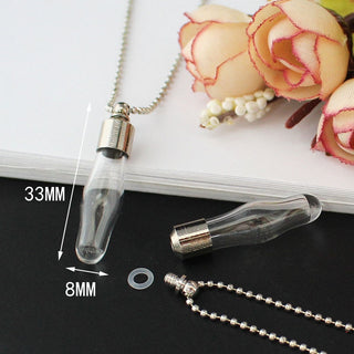 2PCS Glass Locket Urn Jewelry Cremation Jewelry Urn Necklace for Ashes Fillable vials Necklaces Blood Vial Necklace