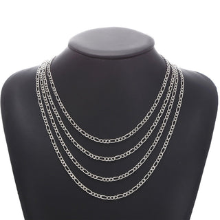 Fashion New Figaro Chain Necklace For Men Punk Silver Color Stainless Steel Long Necklace Men Hip Hop Jewelry Gift ALODIA STORE