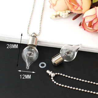 2PCS Glass Locket Urn Jewelry Cremation Jewelry Urn Necklace for Ashes Fillable vials Necklaces Blood Vial Necklace