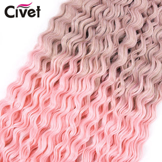 Pell sintètic Ariel Curl Water Weave Passion Twist Trenes de ganxet Extensions de cabell Ombre Blonde Pink Trend Hair Per a dones