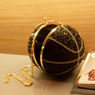 Luxury Basketball Diamond Party Evening Bag Purses and Handbag for Women Ball Shape Shoulder Bag Clutch Designer Crossbody Bag