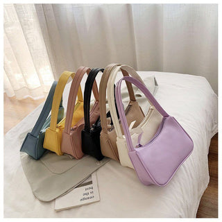 Fashion Design Women Small  Handbags Soft PU Leather Ladies Armpit Shoulder Bags Vintage Simple Girls Clutch Purse Tote