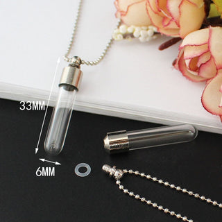 2PCS Glass Locket Urn Jewelry Cremation Jewelry Urn Necklace for Ashes Fillable vials Necklaces Blood Vial Necklace