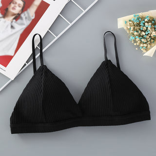 Sostén atractiu per a dona Lenceria sexy Copa triangular Bralettes de cotó roscats Brassie còmode roba interior femenina sense costures