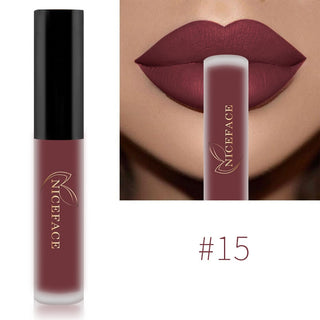 NICEFACE Lip Gloss Nude Matte Liquid Lipstick Lipgloss Waterproof Lip