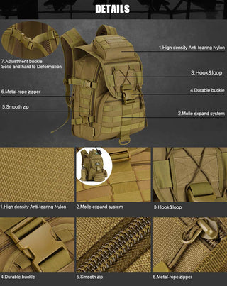 40L Large Capacity Man Army Tactics Backpacks Military Assault Bags 900D Waterproof Molle Travel Bag Mochila Tactica