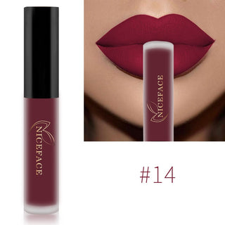 NICEFACE Lip Gloss Nude Matte Liquid Lipstick Lipgloss Waterproof Lip