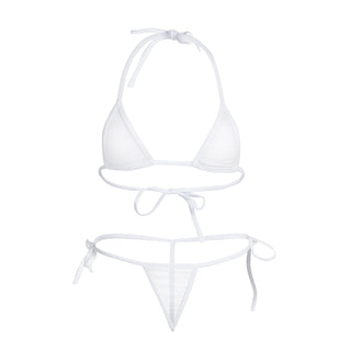 Women Lingerie Set Women's Sheer Extreme Bikini Halterneck Top and Tie Sides Micro Thong Sexy Holiday Summer Beach Bra Sets