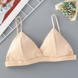 Sostén atractiu per a dona Lenceria sexy Copa triangular Bralettes de cotó roscats Brassie còmode roba interior femenina sense costures