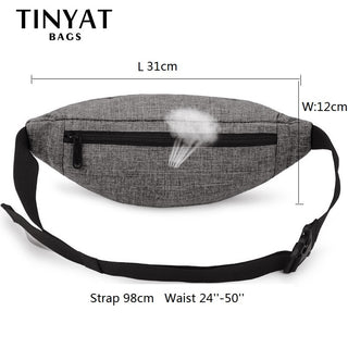 TINYAT Male Men Waist Bag Pack Casual Functional Money