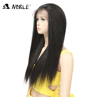 Noble Synthetic Lace Front Wig Long Kinky Straight Baby Hair 26 Inch Wigs For Black Women 0mbre wig Lace Front Synthetic Wigs